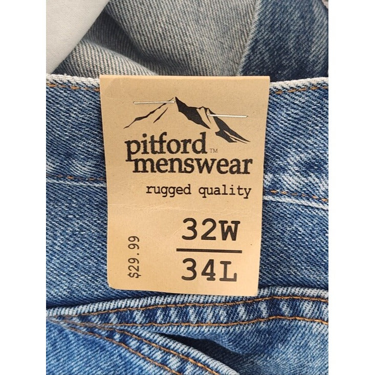 George Mens Medium Wash Straight Leg Jeans Size 32 x 34 NWOT