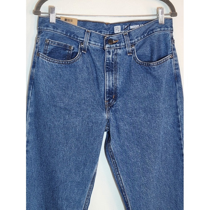George Mens Medium Wash Straight Leg Jeans Size 32 x 34 NWOT
