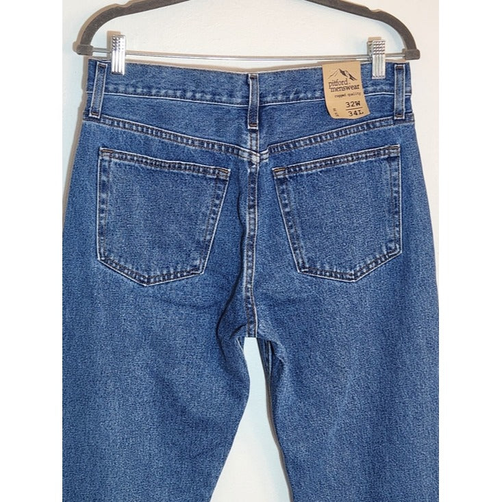 George Mens Medium Wash Straight Leg Jeans Size 32 x 34 NWOT