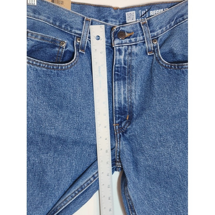 George Mens Medium Wash Straight Leg Jeans Size 32 x 34 NWOT