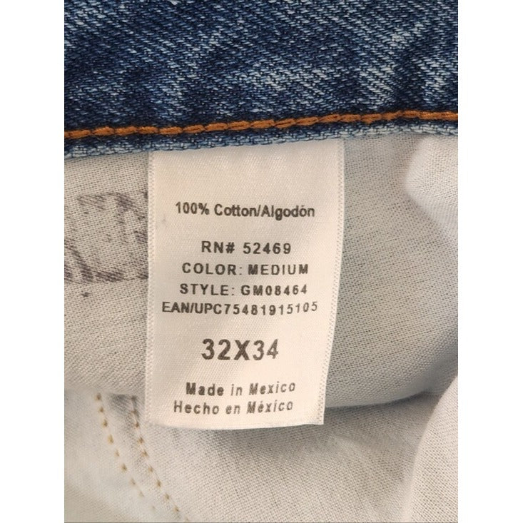 George Mens Medium Wash Straight Leg Jeans Size 32 x 34 NWOT