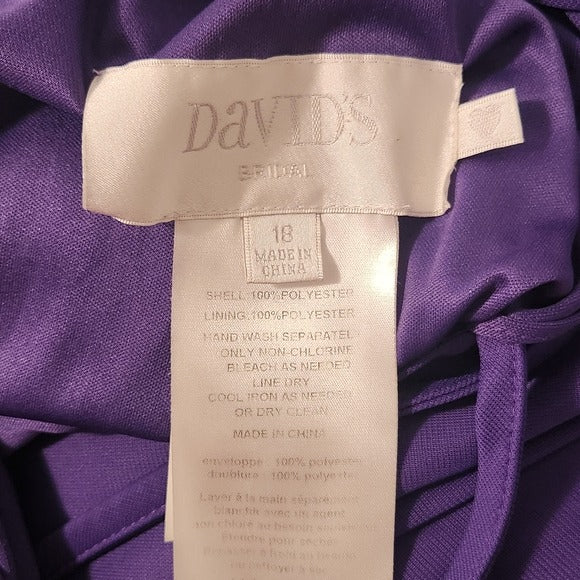 David’s Bridal Purple Sleeveless Formal Dress Size 18