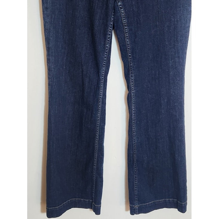 St. John's Bay Dark Wash Perfect Trouser Flare Jeans Size 8
