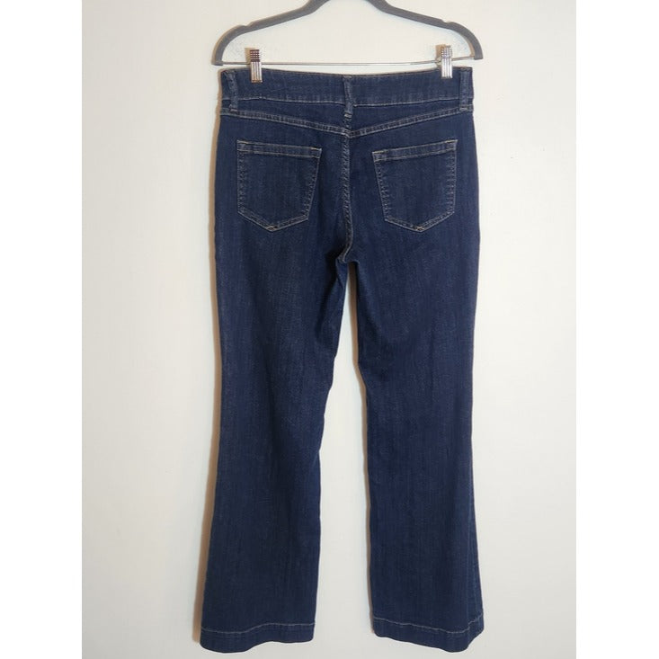 St. John's Bay Dark Wash Perfect Trouser Flare Jeans Size 8