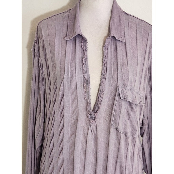We The Free Light Purple Tonal Stripe Shirt Size Small