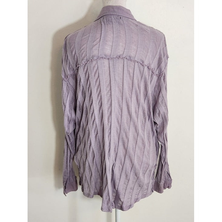 We The Free Light Purple Tonal Stripe Shirt Size Small