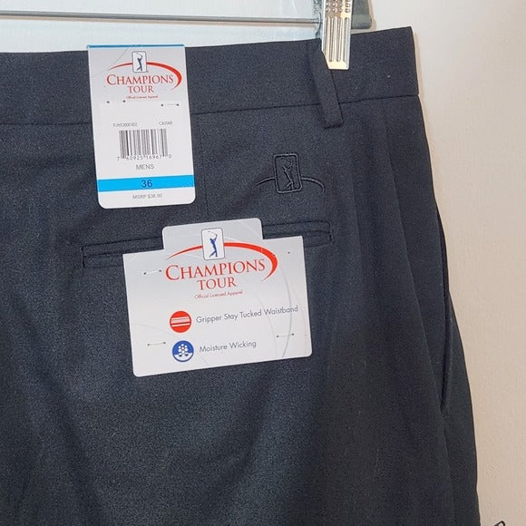 Champions Tour Men's Black Golf Shorts NWT Size 36 Classic Black Shorts