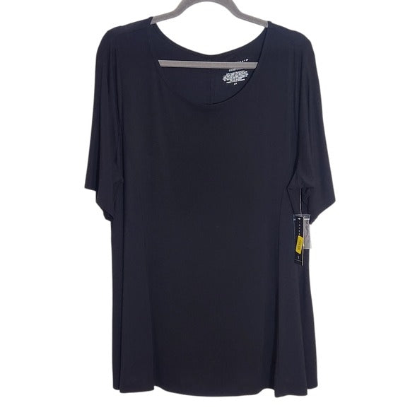 Investments Black Short Sleeve Swing Top Size 2X NWT