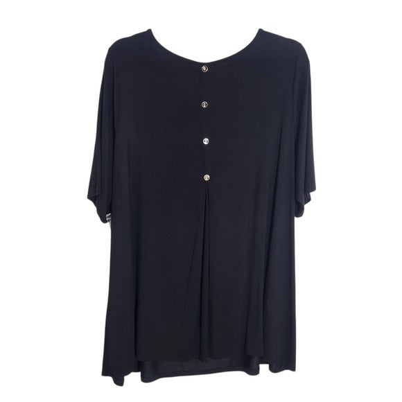 Investments Black Short Sleeve Swing Top Size 2X NWT