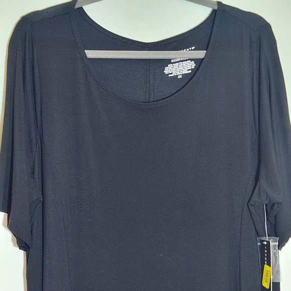 Investments Black Short Sleeve Swing Top Size 2X NWT