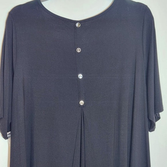 Investments Black Short Sleeve Swing Top Size 2X NWT