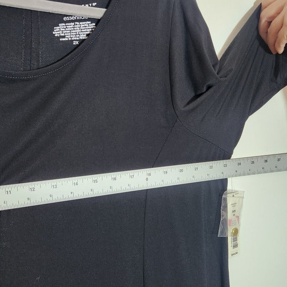 Investments Black Short Sleeve Swing Top Size 2X NWT