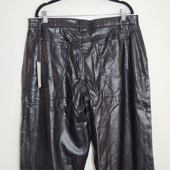 Juicy Couture Black Faux Leather Pants Size 16W NWT