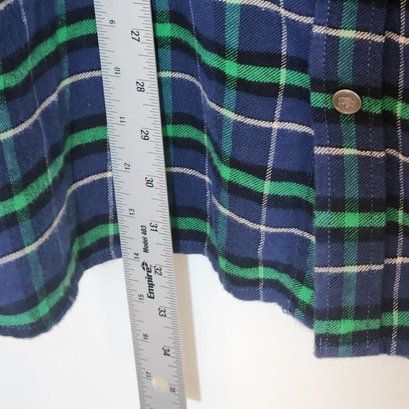 Mountain Khakis Green and Navy Plaid Flannel Shirt Size XXL
