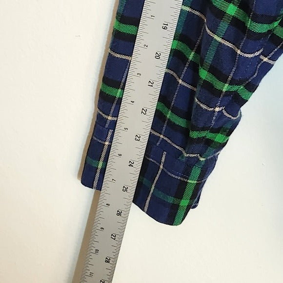 Mountain Khakis Green and Navy Plaid Flannel Shirt Size XXL