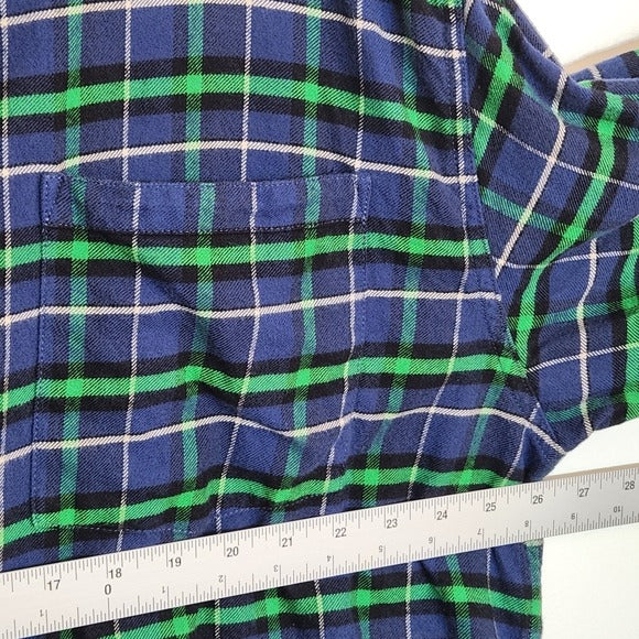 Mountain Khakis Green and Navy Plaid Flannel Shirt Size XXL