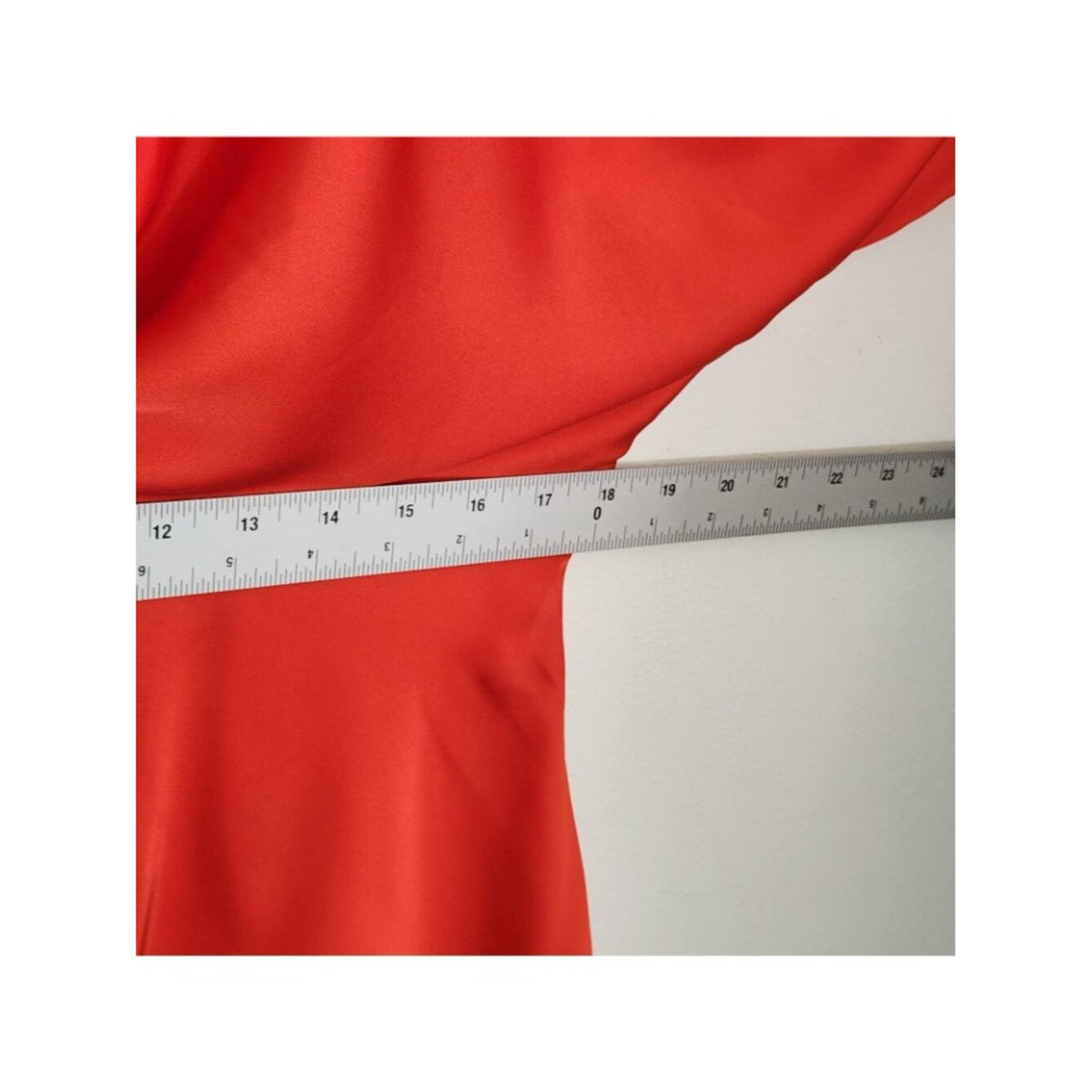 Ann Taylor Red Satin V-Neck Blouse with Twist Front  Size 12 Flaw