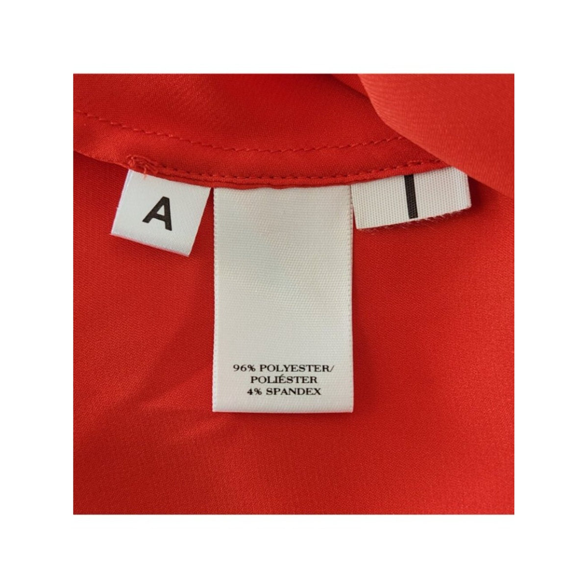 Ann Taylor Red Satin V-Neck Blouse with Twist Front  Size 12 Flaw