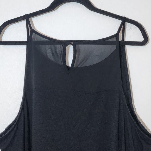 Lane Bryant Black Embellished Tank Top Size 26/28 Black Sequin Tank Top New