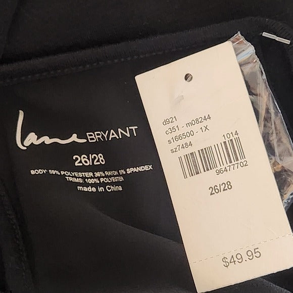 Lane Bryant Black Embellished Tank Top Size 26/28 Black Sequin Tank Top New