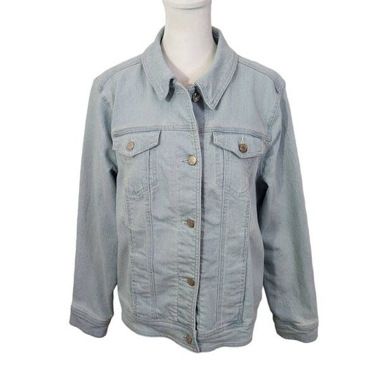 Liz Claiborne Denim Jacket Size Medium Light Wash Jean Jacket Trucker Jacket