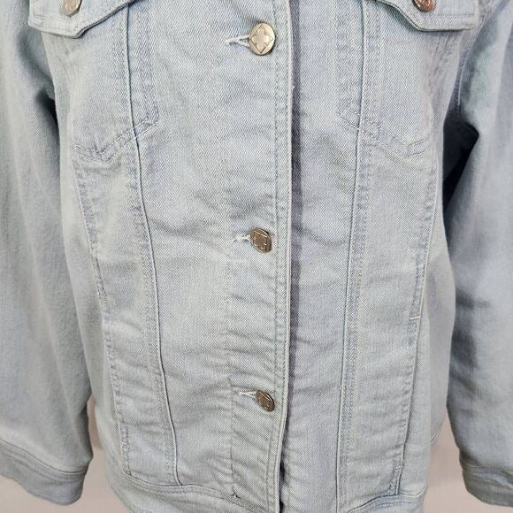 Liz Claiborne Denim Jacket Size Medium Light Wash Jean Jacket Trucker Jacket