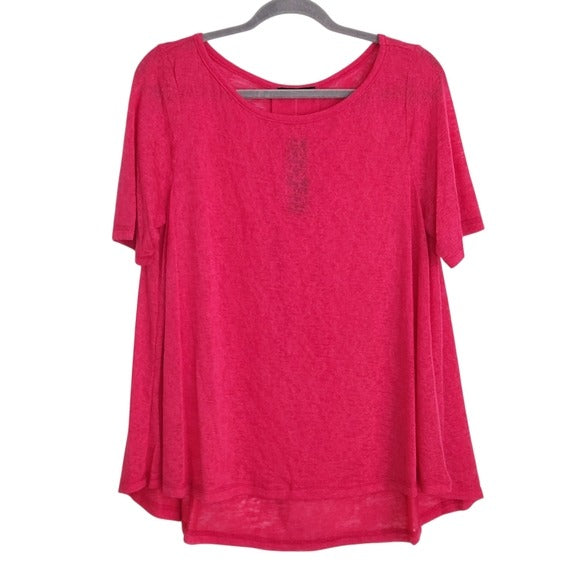 Nally & Millie Hot Pink Slub Knit Tee Size Large/XL NWT