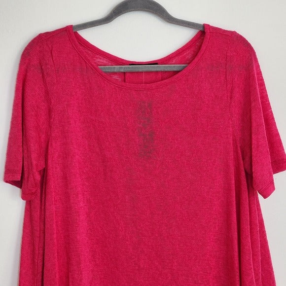 Nally & Millie Hot Pink Slub Knit Tee Size Large/XL NWT