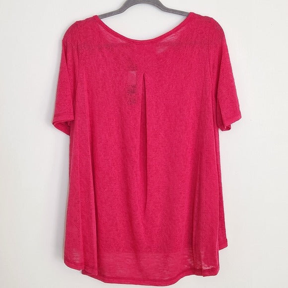 Nally & Millie Hot Pink Slub Knit Tee Size Large/XL NWT