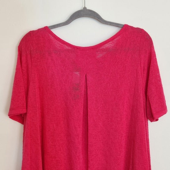 Nally & Millie Hot Pink Slub Knit Tee Size Large/XL NWT