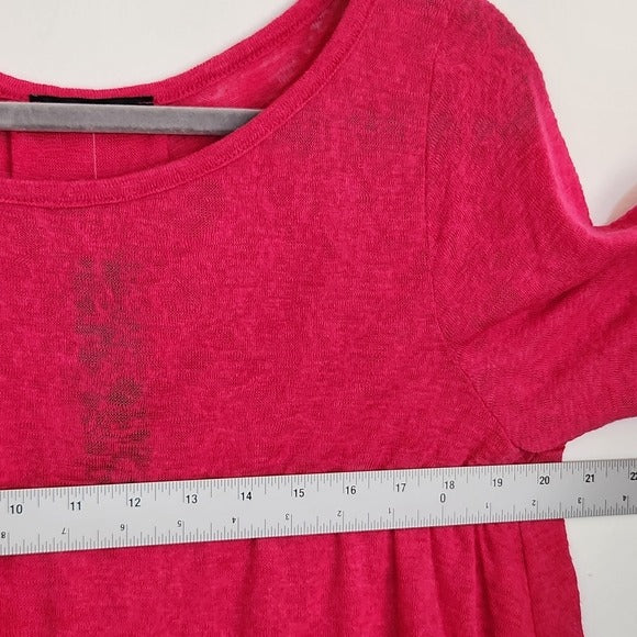 Nally & Millie Hot Pink Slub Knit Tee Size Large/XL NWT