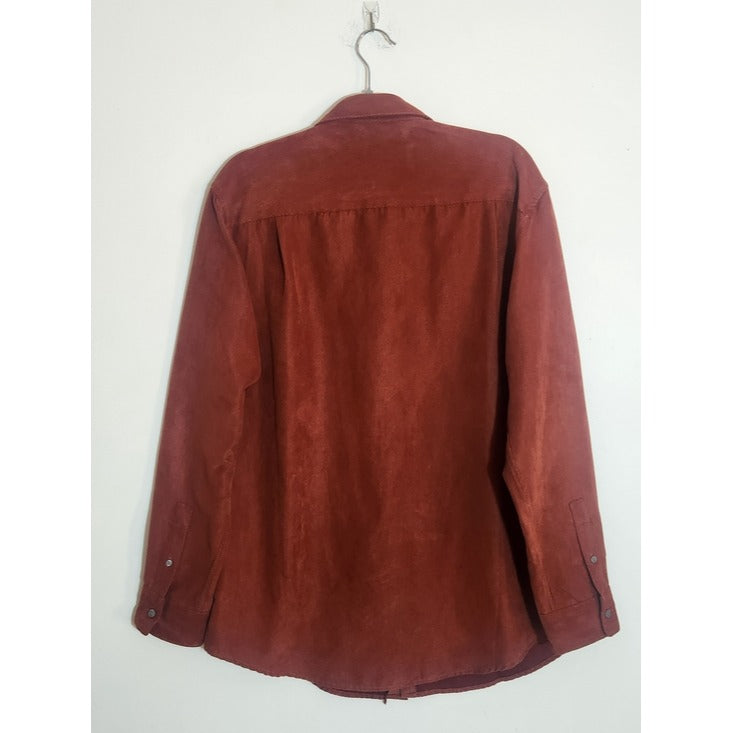 Via Europa Rust Brown Corduroy Button Down Shirt Size Large