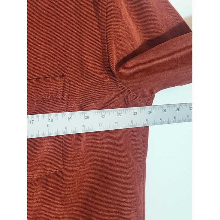 Via Europa Rust Brown Corduroy Button Down Shirt Size Large