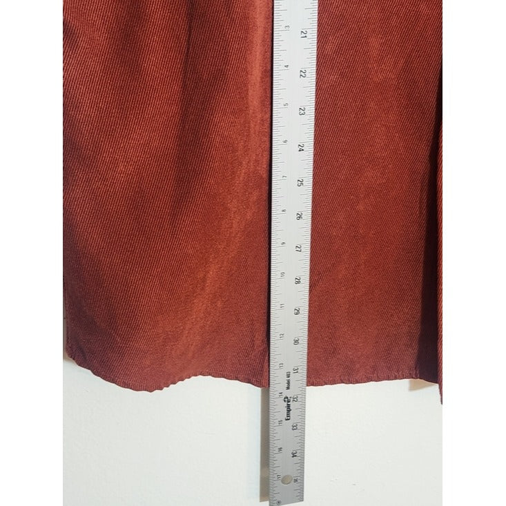 Via Europa Rust Brown Corduroy Button Down Shirt Size Large