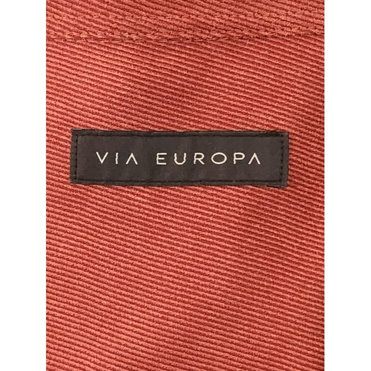 Via Europa Rust Brown Corduroy Button Down Shirt Size Large