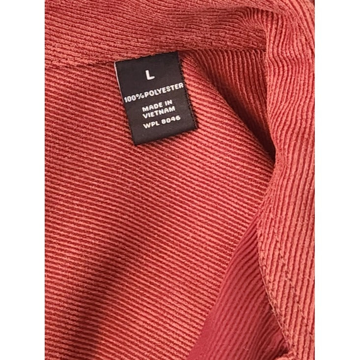 Via Europa Rust Brown Corduroy Button Down Shirt Size Large
