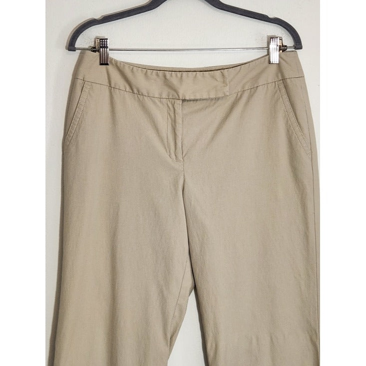 Rafaella Light Khaki Straight Fuller Leg Pants Size 10 Flaw