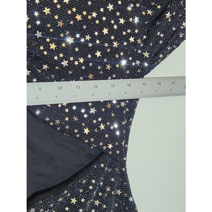 Altar'd State Black Metallic Star Cutout Mini Dress Size Medium