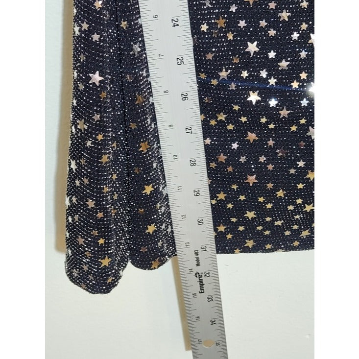 Altar'd State Black Metallic Star Cutout Mini Dress Size Medium