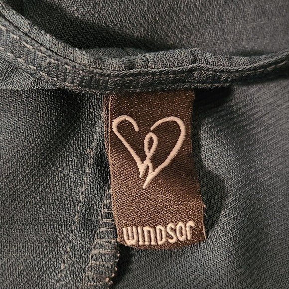 Windsor Dark Green Twist Front Crop Top Size Small