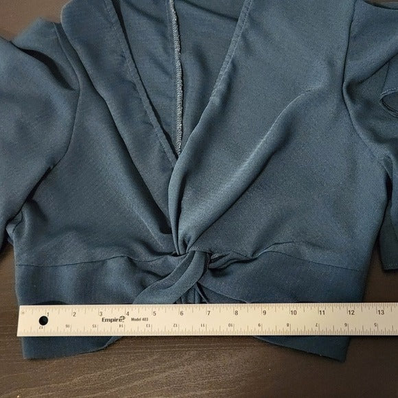 Windsor Dark Green Twist Front Crop Top Size Small