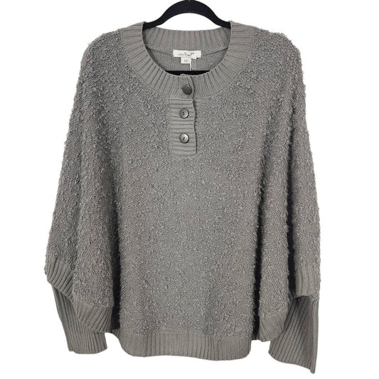Simply Noelle Gray Poncho Sweater NWT Size Small/Medium Gray Sweater