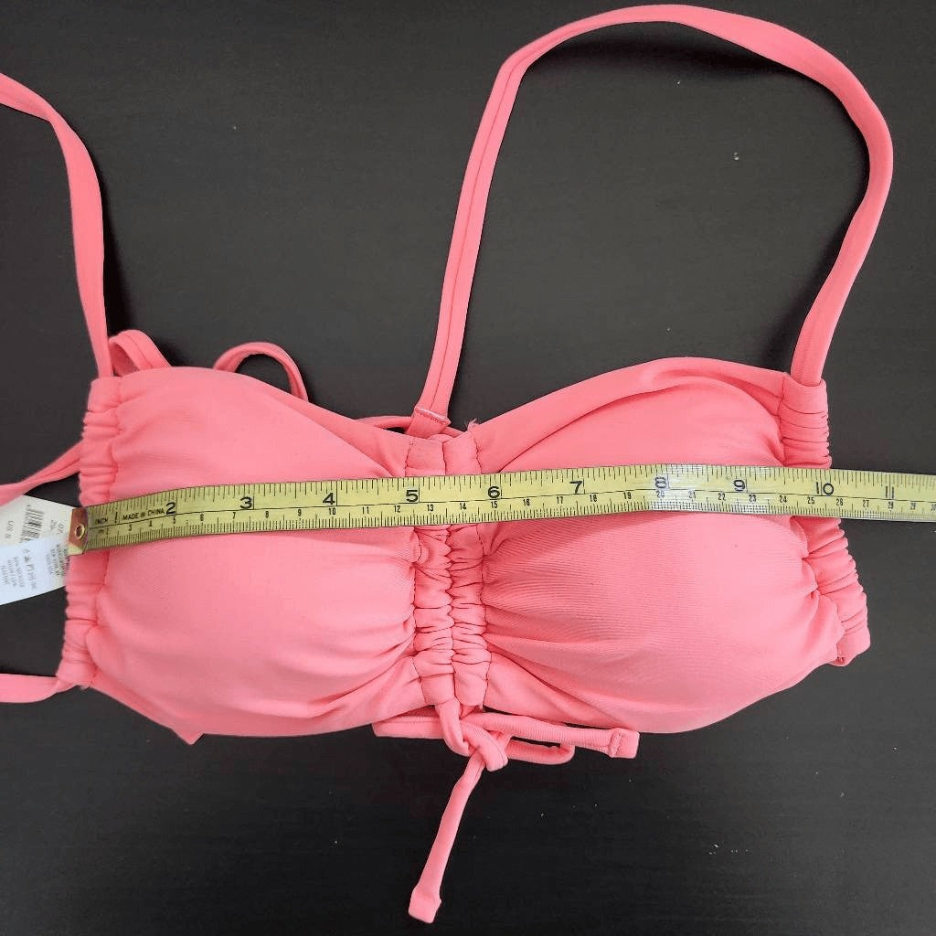 Aerie Pink Bikini Top NWT Size Small Gathered Bandeau Bikini Top