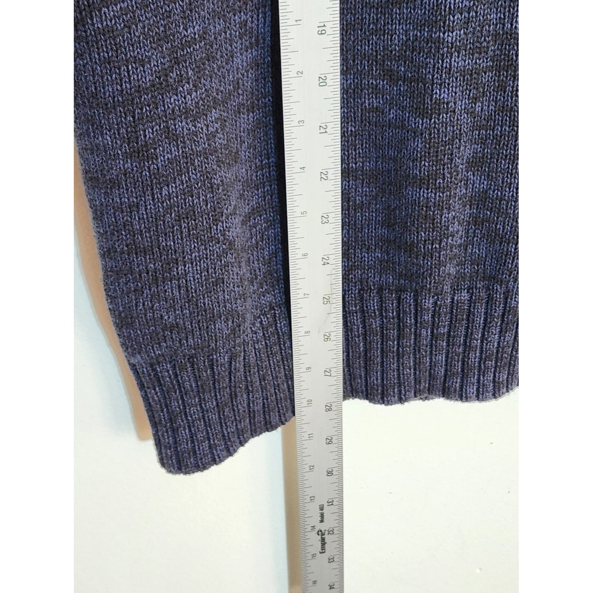 Converse Mens Heather Navy 1/4-Button Mock Neck Sweater Size Large