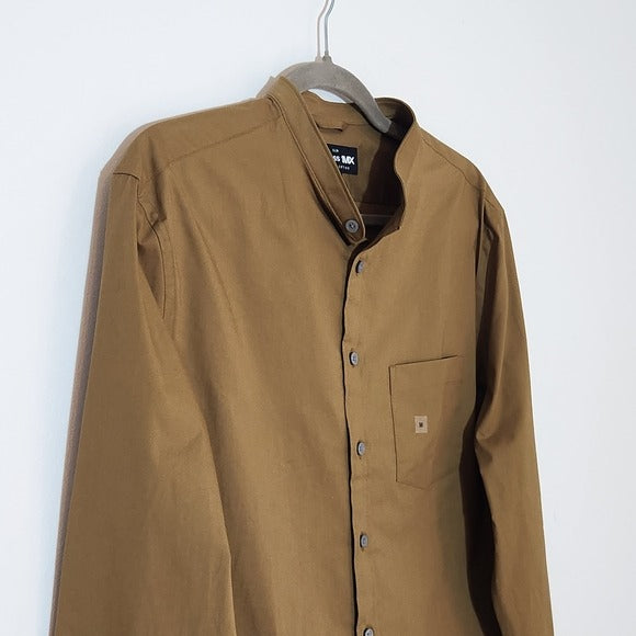 Express 1MX Mens Collarless Button Up Dress Shirt Size Medium NWOT