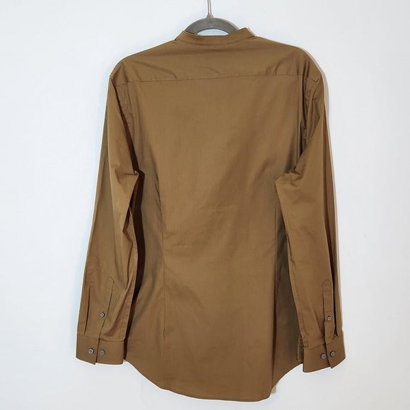 Express 1MX Mens Collarless Button Up Dress Shirt Size Medium NWOT