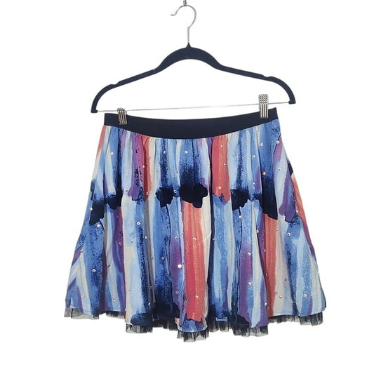 Candie’s Colorful Skirt with Tulle and Rhinestone Embellishments Size Medium