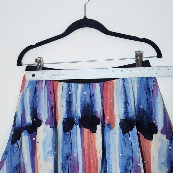 Candie’s Colorful Skirt with Tulle and Rhinestone Embellishments Size Medium