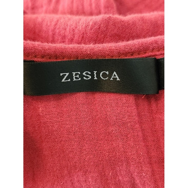 Zesica Burgundy Red Boho Blouse Size Large