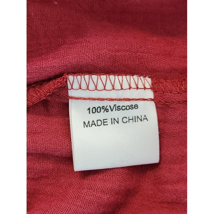 Zesica Burgundy Red Boho Blouse Size Large